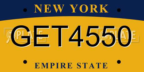 GET4550 New York License Plate