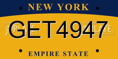 GET4947 New York License Plate