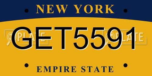 GET5591 New York License Plate