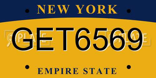GET6569 New York License Plate