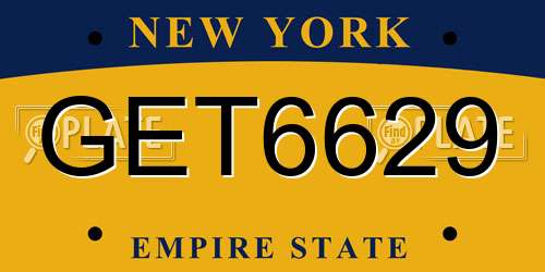 GET6629 New York License Plate