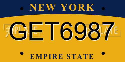 GET6987 New York License Plate