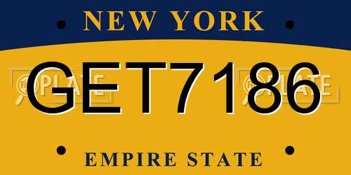 GET7186 New York License Plate