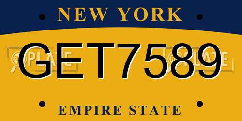 GET7589 New York License Plate