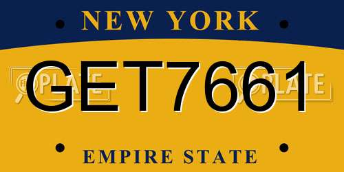 GET7661 New York License Plate