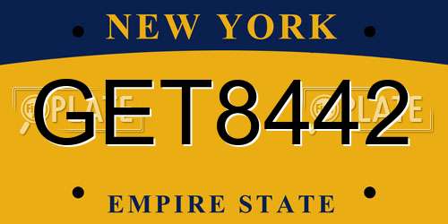 GET8442 New York License Plate
