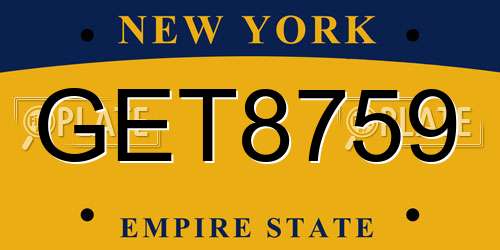 GET8759 New York License Plate