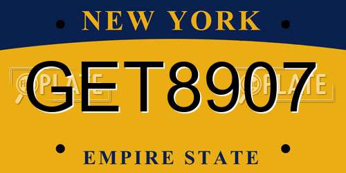 GET8907 New York License Plate