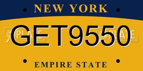 GET9550 New York License Plate