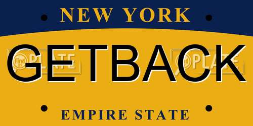 GETBACK New York License Plate