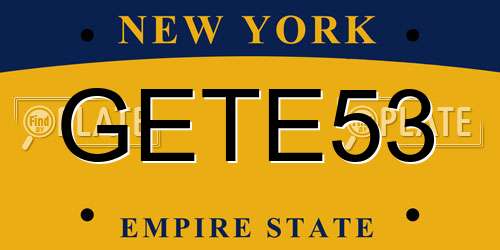 GETE53 New York License Plate