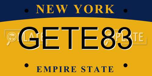 GETE83 New York License Plate