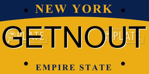 GETNOUT New York License Plate