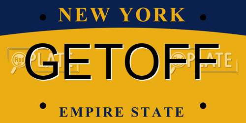 GETOFF New York License Plate