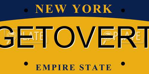 GETOVERT New York License Plate