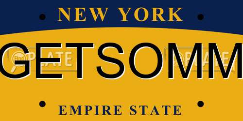 GETSOMM New York License Plate