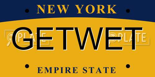 GETWET New York License Plate