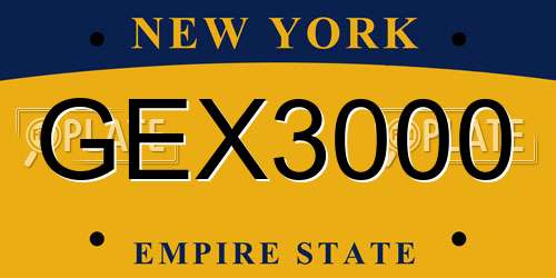 GEX3000 New York License Plate