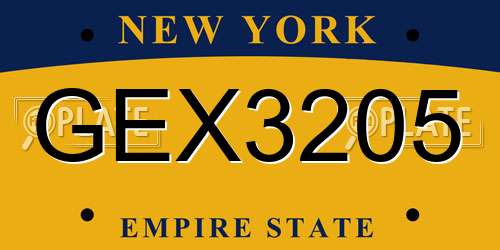 GEX3205 New York License Plate