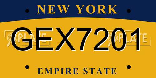 GEX7201 New York License Plate