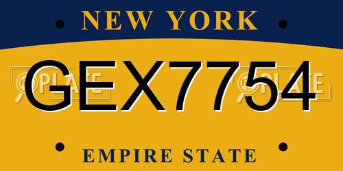 GEX7754 New York License Plate
