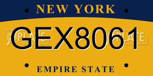 GEX8061 New York License Plate