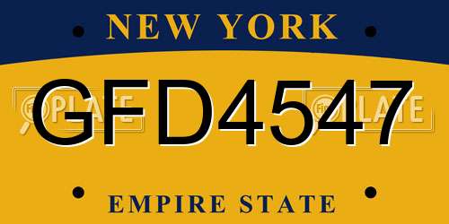 GFD4547 New York License Plate