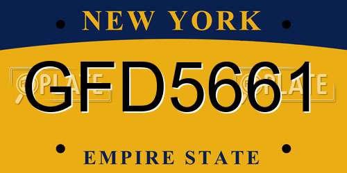 GFD5661 New York License Plate