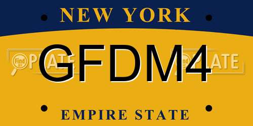 GFDM4 New York License Plate