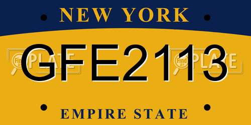 GFE2113 New York License Plate