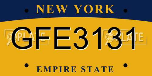 GFE3131 New York License Plate