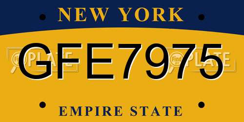 GFE7975 New York License Plate