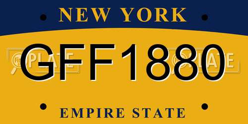 GFF1880 New York License Plate