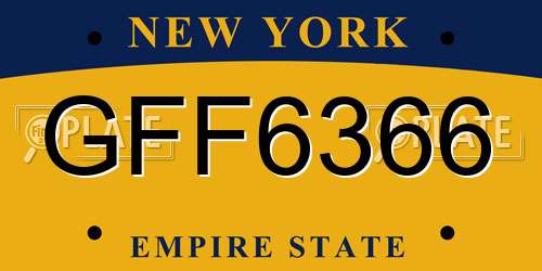GFF6366 New York License Plate