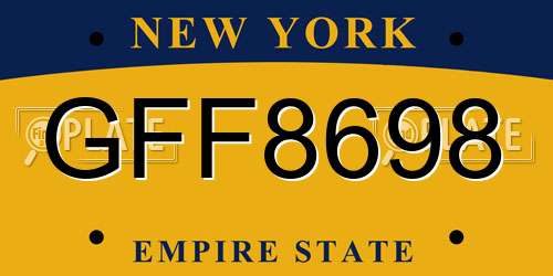 GFF8698 New York License Plate