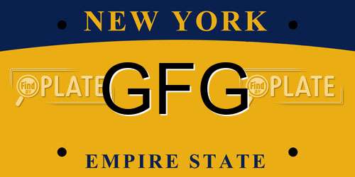 GFG New York License Plate