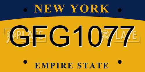 GFG1077 New York License Plate