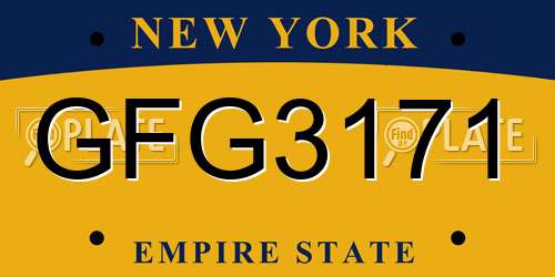 GFG3171 New York License Plate