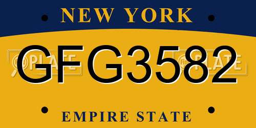 GFG3582 New York License Plate