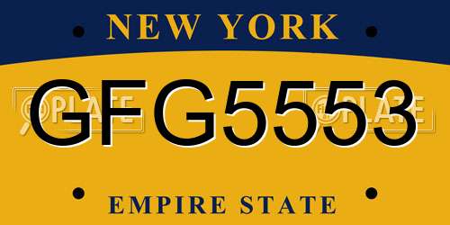 GFG5553 New York License Plate