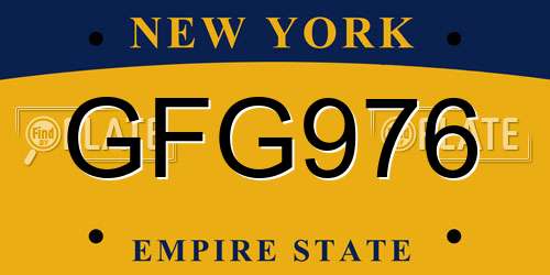 GFG976 New York License Plate