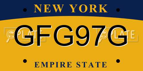 GFG97G New York License Plate