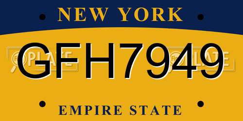 GFH7949 New York License Plate