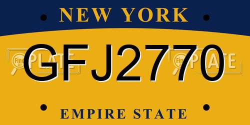 GFJ2770 New York License Plate