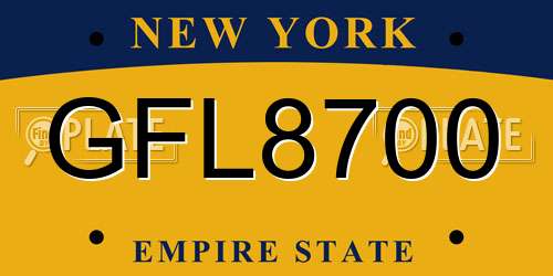 GFL8700 New York License Plate