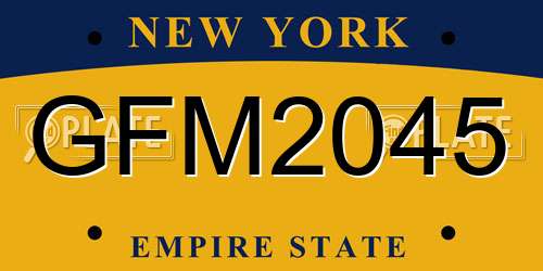 GFM2045 New York License Plate