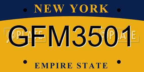 GFM3501 New York License Plate