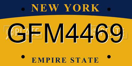GFM4469 New York License Plate