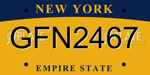 GFN2467 New York License Plate