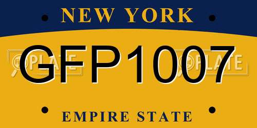 GFP1007 New York License Plate